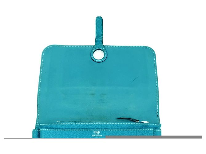 Hermès Portafoglio lungo Hermes Dogon GM in pelle Togo blu - vista 6