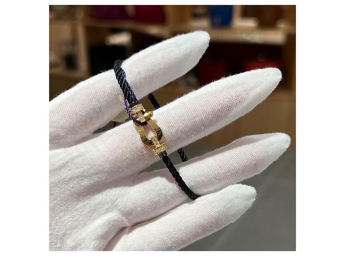 Bracciale FRED Force 10 in oro giallo e diamanti Nero D'oro - vista 2