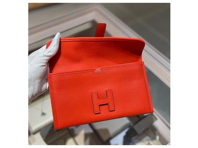 Hermès Constance Clutch Leder Orange - Ansicht 5