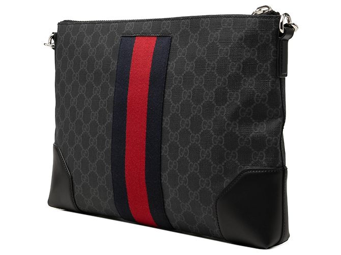 Gucci Black GG Supreme Web Crossbody-Tasche Schwarz - Ansicht 2