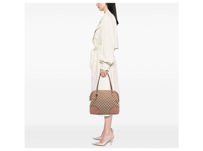 Gucci Bree Dome Tote Medium aus GG Canvas in Beige - Ansicht 6