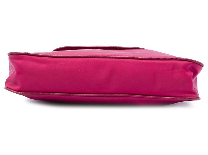 Borsa a tracolla Prada in Tessuto con rifiniture in Saffiano Pink e catena Rosa - vista 3