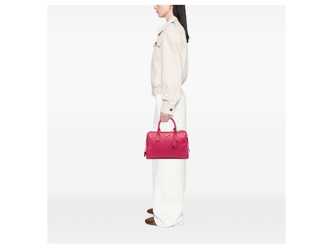Borsa Bowler Convertibile Prada Pink Saffiano Lux Rosa - vista 6