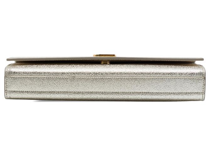Autre Marque Clutch Cassandre Saint Laurent in pelle di vitello metallizzata oro D'oro - vista 3