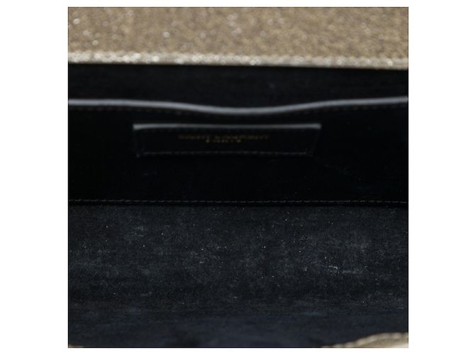 Autre Marque Clutch Cassandre Saint Laurent in pelle di vitello metallizzata oro D'oro - vista 4