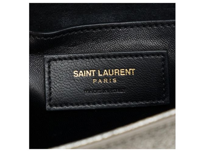 Autre Marque Clutch Cassandre Saint Laurent in pelle di vitello metallizzata oro D'oro - vista 5