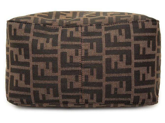 Bolsa de ombro Fendi Brown Zucca Canvas com aba dupla Marrom - vista 3