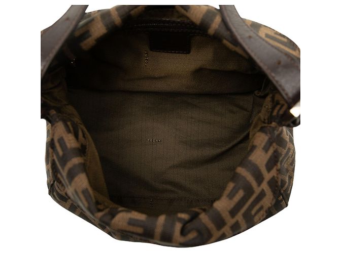 Bolsa de ombro Fendi Brown Zucca Canvas com aba dupla Marrom - vista 4