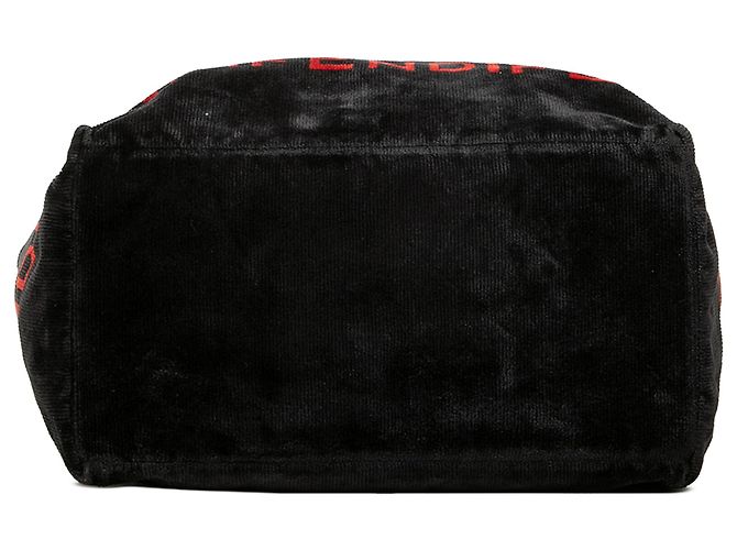 Bolso Tote Fendi de velur negro con logo - vista 3