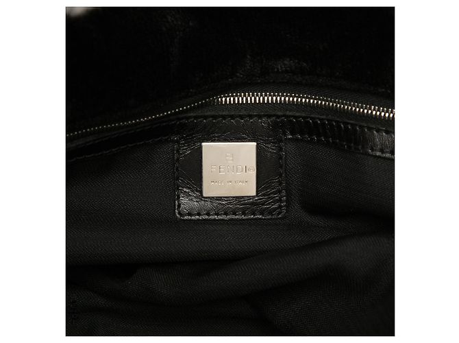 Bolso Tote Fendi de velur negro con logo - vista 5