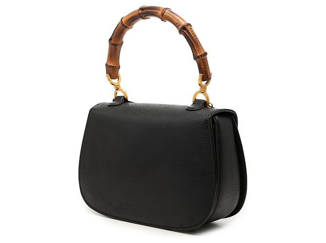 Gucci Black Grained Calfskin Bamboo Night Nero - vista 2