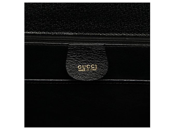 Gucci Black Grained Calfskin Bamboo Night Nero - vista 5