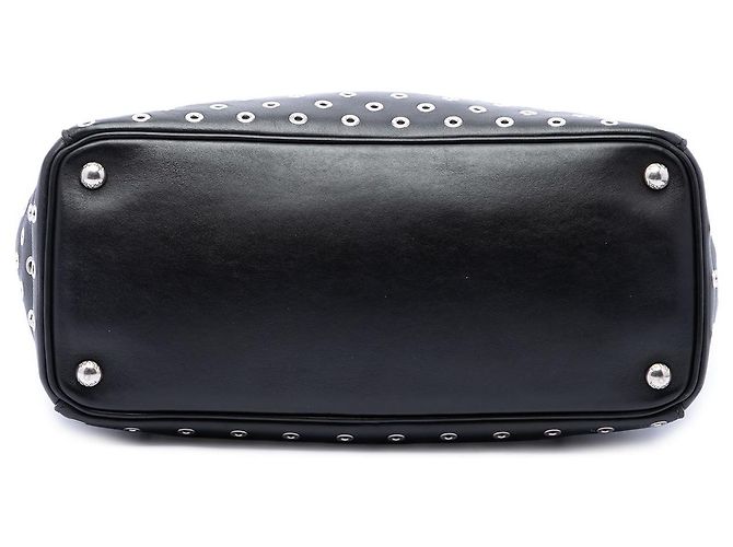 Borsa Prada Galleria Double Zip in vitello City con occhielli, Nero, Large - vista 3