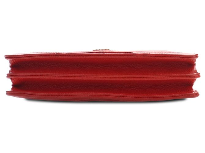 Portafoglio Chanel Red CC Chevron Caviar Square Wallet On Chain Rosso - vista 3