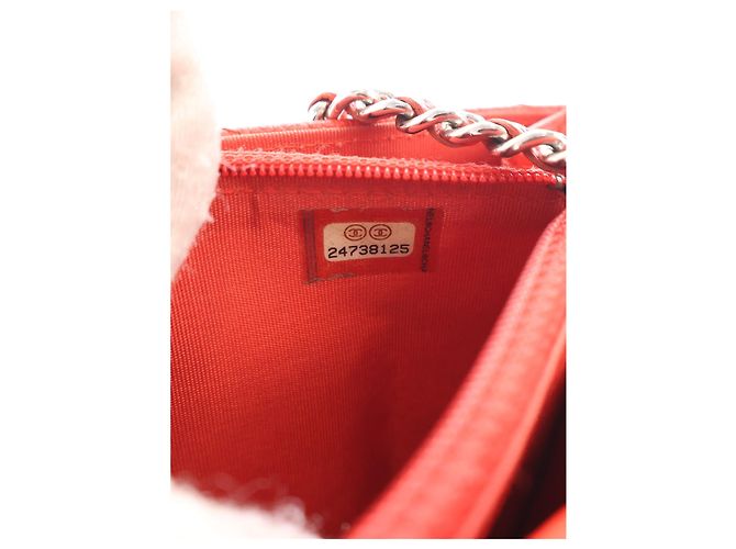 Portafoglio Chanel Red CC Chevron Caviar Square Wallet On Chain Rosso - vista 7