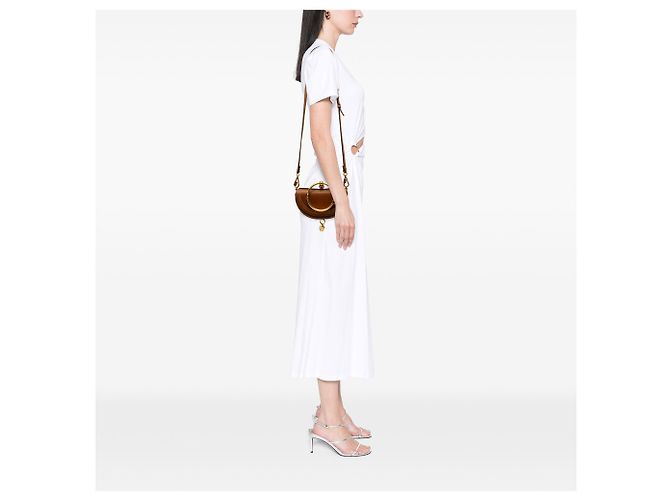 Bolso Nile Chloé Mini de piel de becerro marrón con correa de muñeca Castaño - vista 6