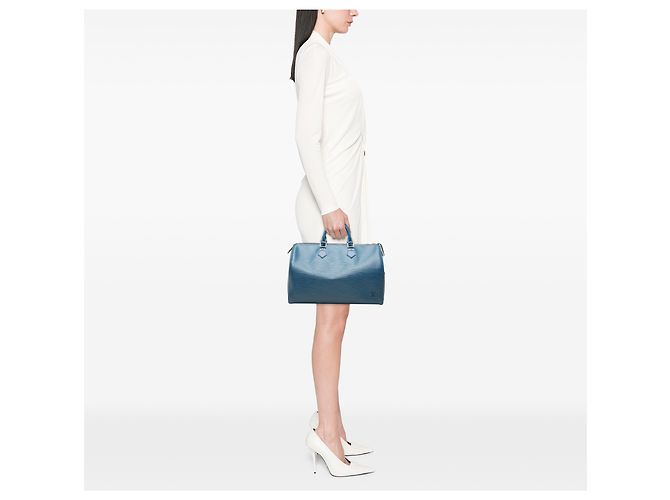 Louis Vuitton Blue Epi Speedy 35 Azul - vista 7