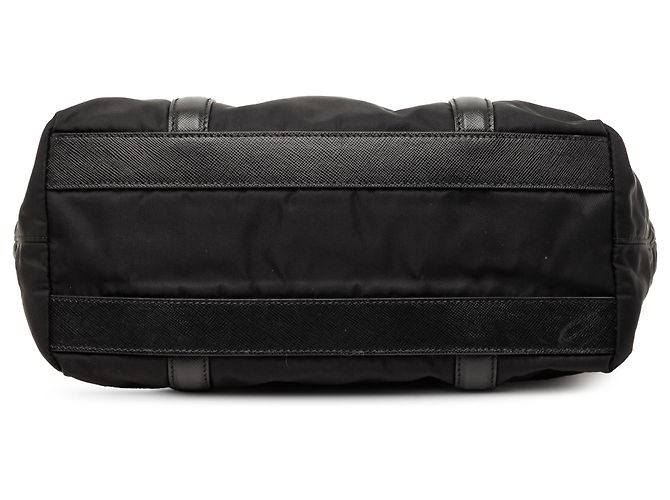 Tote Prada in Tessuto con rifiniture in Saffiano Nero - vista 3