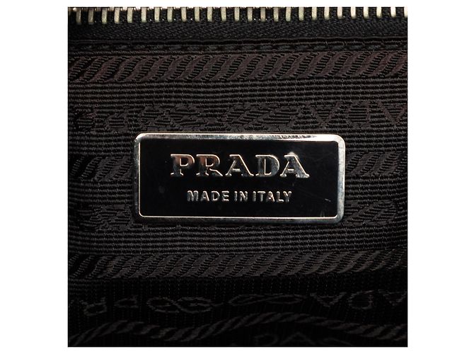Tote Prada in Tessuto con rifiniture in Saffiano Nero - vista 5