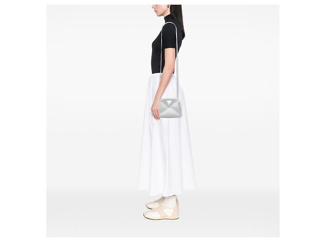 Bottega Veneta Borsa The Point Triangle Small in pelle bianca Bianco - vista 5