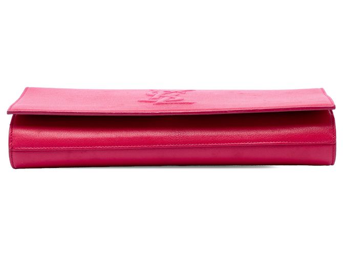 Autre Marque Clutch Saint Laurent Belle De Jour Large in pelle monogram rosa - vista 3