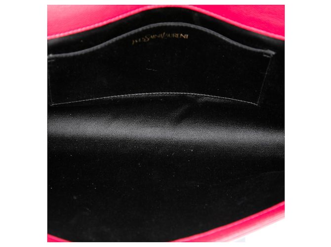 Autre Marque Clutch Saint Laurent Belle De Jour Large in pelle monogram rosa - vista 4