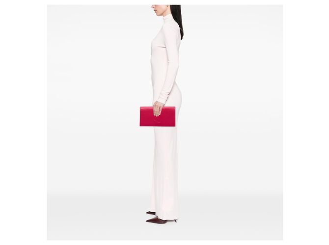 Autre Marque Clutch Saint Laurent Belle De Jour Large in pelle monogram rosa - vista 6