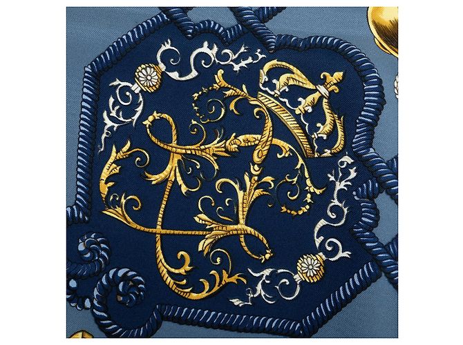 Pañuelo de seda Hermès Blue Lvdovicvs Magnvs 90 Azul - vista 3