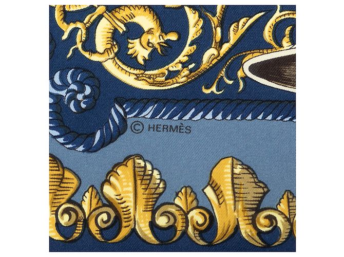 Pañuelo de seda Hermès Blue Lvdovicvs Magnvs 90 Azul - vista 4