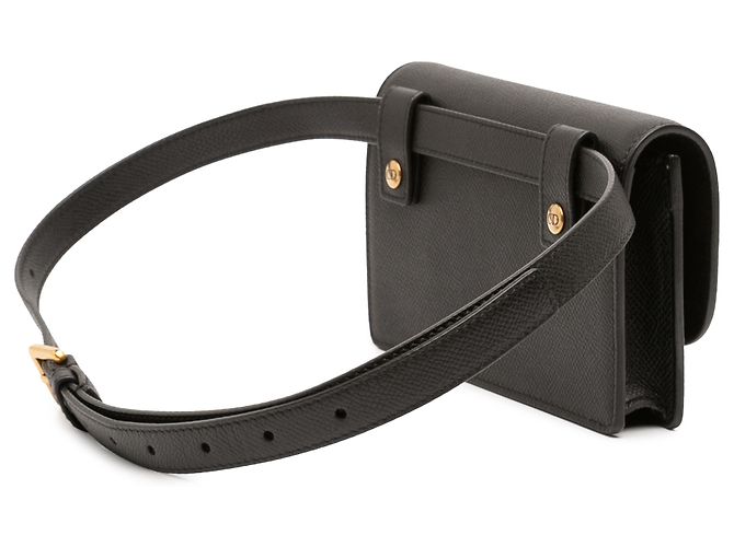 Autre Marque Bolsa de cinto Saddle Dior em pele de vitelo granulada preta Preto - vista 2