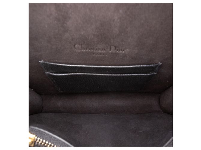 Autre Marque Bolsa de cinto Saddle Dior em pele de vitelo granulada preta Preto - vista 4