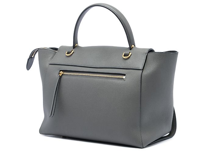 Belt Bag Céline Celine Mini Gürteltasche aus körnigem Kalbsleder Grau Braun Anthrazitgrau - Ansicht 2
