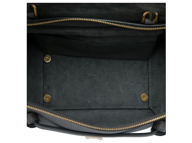 Belt Bag Céline Celine Mini Gürteltasche aus körnigem Kalbsleder Grau Braun Anthrazitgrau - Ansicht 4