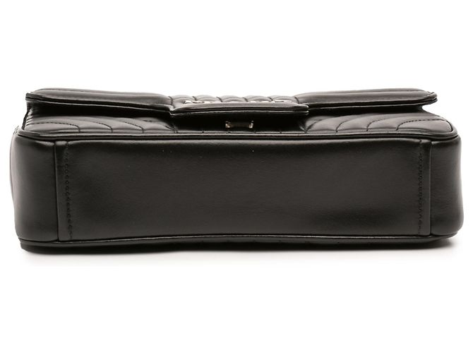 Prada Mini Borsa a Tracolla in Pelle di Vitello Soft Calf Impunture Diagramme Nera Nero - vista 3