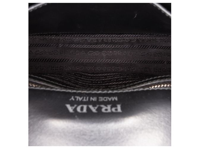 Prada Mini Borsa a Tracolla in Pelle di Vitello Soft Calf Impunture Diagramme Nera Nero - vista 4