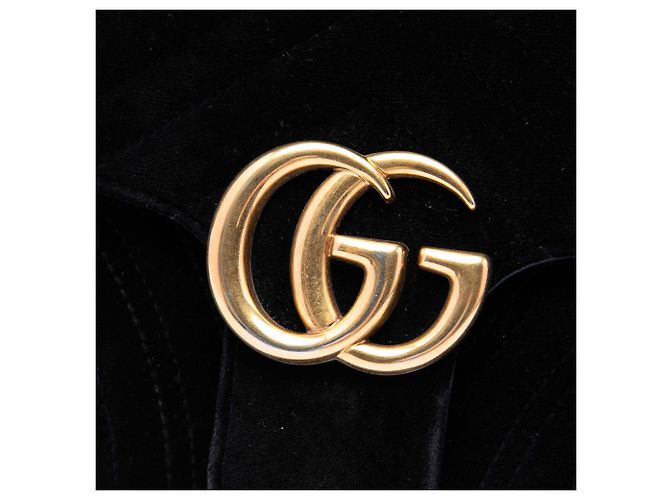 Borsa a tracolla Gucci GG Marmont Matelassé in velluto nero Medium - vista 5