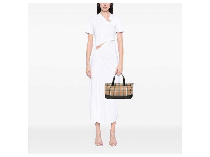 Burberry Beige Haymarket Check Canvas Tote - Ansicht 6