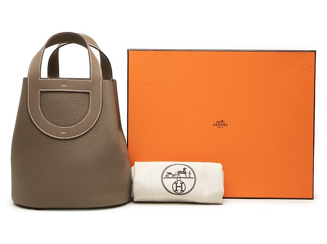 Hermès Brown Clemence and Swift In the Loop 23 Castaño Gris pardo - vista 7