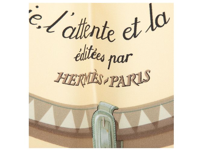 Lenço de seda Hermès Brown Couvertures Et Tenues De Jour 90 Marrom Bege - vista 2