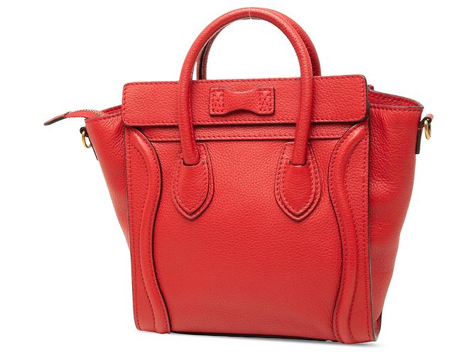 Céline Celine Nano Luggage Tote de piel roja - vista 2