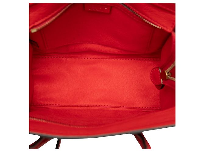 Céline Celine Nano Luggage Tote de piel roja - vista 4