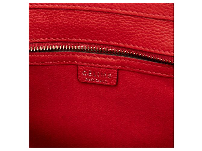 Céline Celine Nano Luggage Tote de piel roja - vista 5