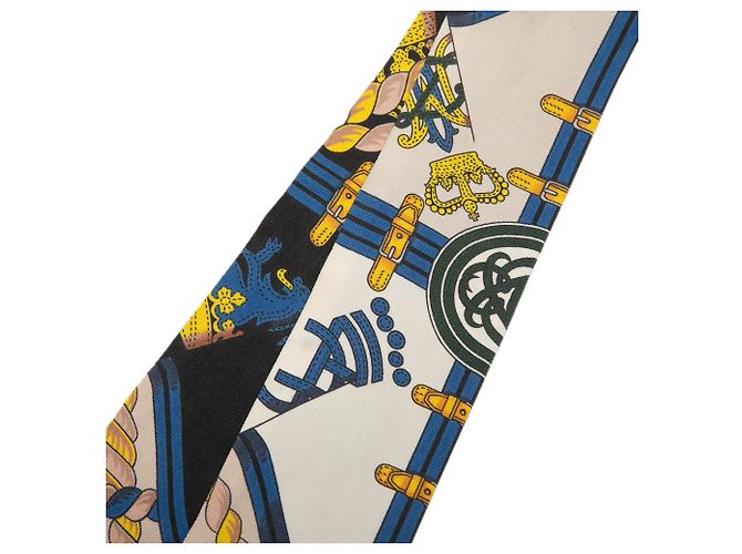 Lenço Twilly de seda Hermès Blue Grande Tenue - vista 2