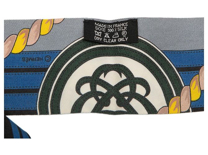 Lenço Twilly de seda Hermès Blue Grande Tenue - vista 5