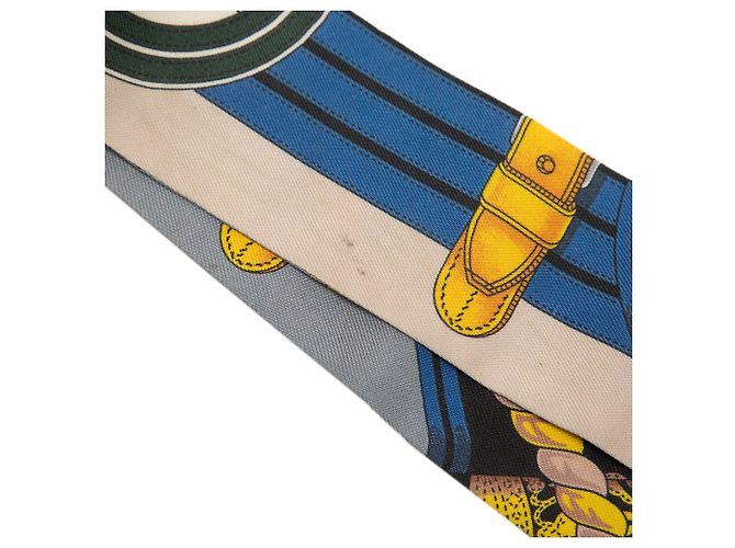 Lenço Twilly de seda Hermès Blue Grande Tenue - vista 6
