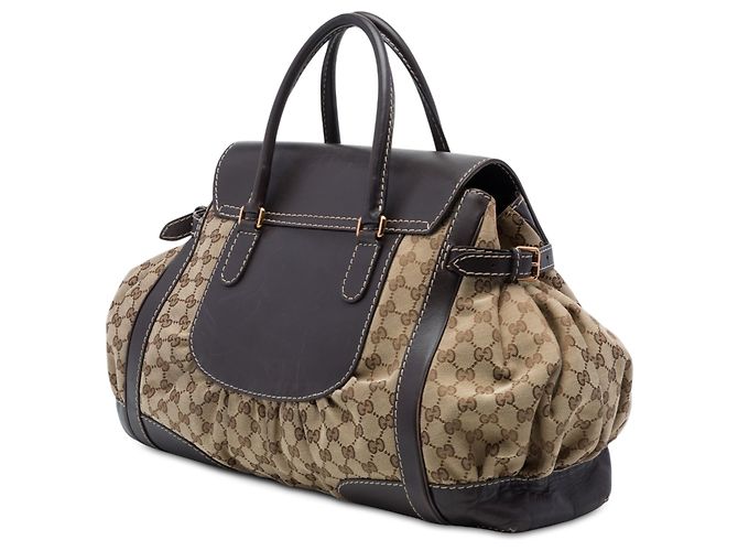 Borsa Tote Gucci Dialux Queen in canvas GG beige e pelle - vista 2