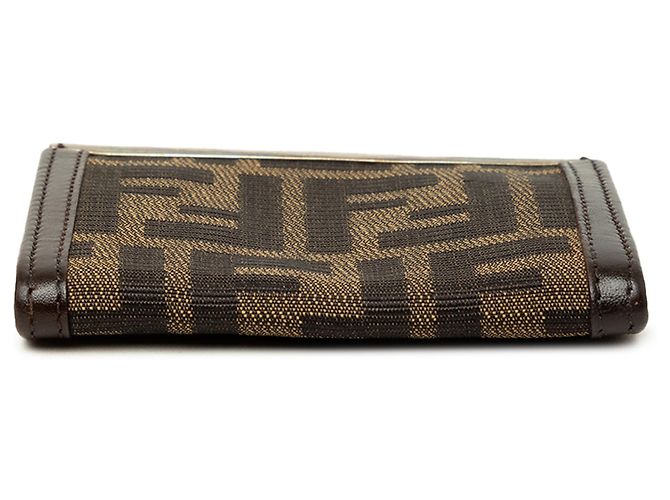 Fendi Brown Zucca Canvas Kiss Lock Geldbörse Braun - Ansicht 3