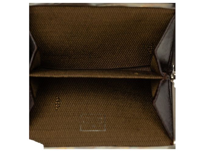 Fendi Brown Zucca Canvas Kiss Lock Geldbörse Braun - Ansicht 4