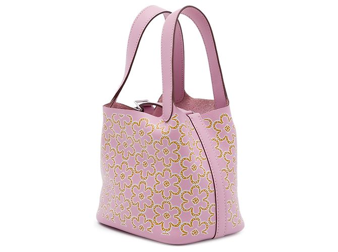 Hermès Pink Micro Swift Lucky Daisy Picotin Lock 14 Rosa - vista 2