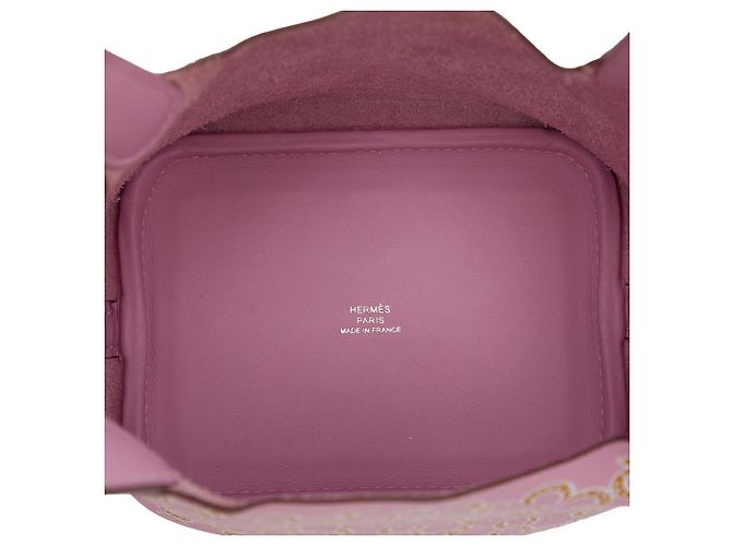 Hermès Pink Micro Swift Lucky Daisy Picotin Lock 14 Rosa - vista 4